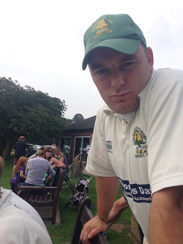 Last Game -Baldock bowled out for 72 - Promotion in sight - The Dog looking rather pensive as the Tilbury brothers secure a 10wkt win to ensure promotion.